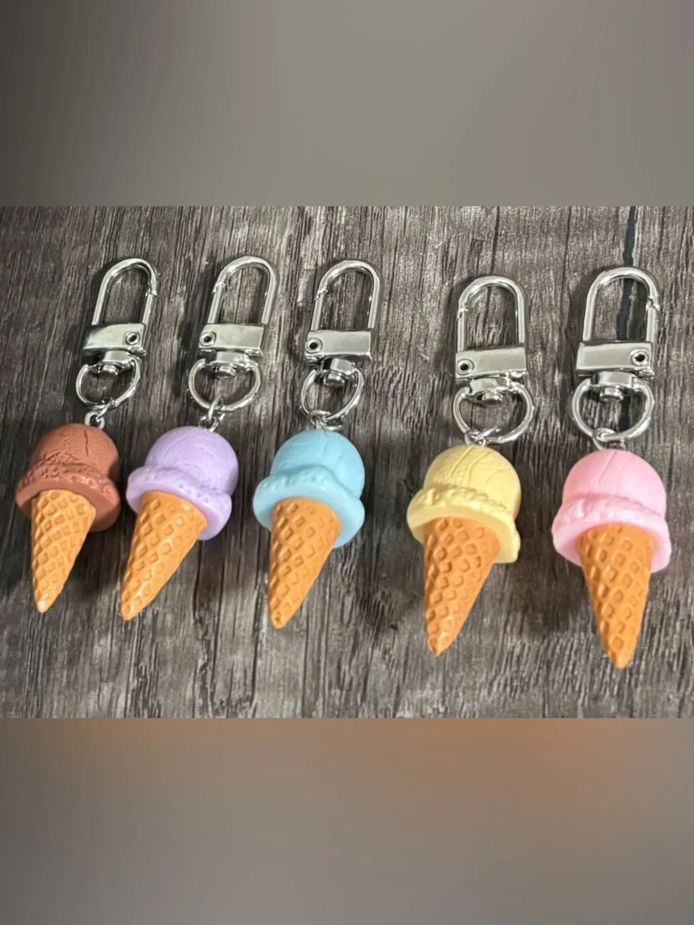 Ice Cream Cone Bag Charm / Keychain - Pick 1